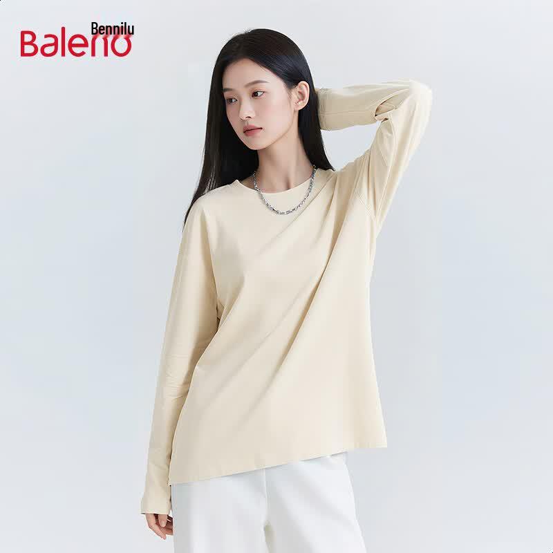 Baleno Women's Loose Fit Round Neck Long Sleeve T-Shirt