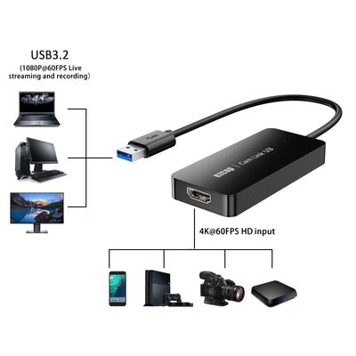 Ezcap370 Gam Link U3 Video Capture Box 4K HD IN 1080P HD Box di registrazione Convertitore audio video USB3.2