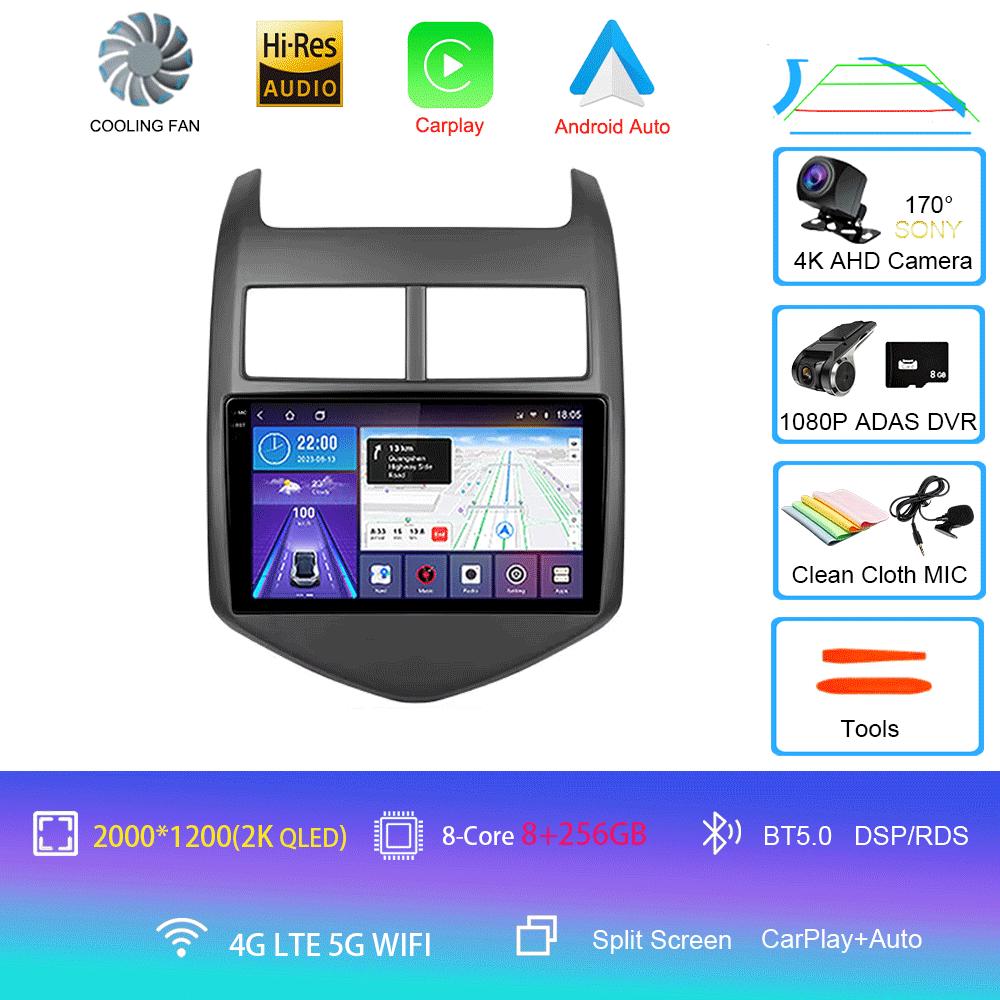 For Chevrolet Aveo 2 Sonic T300 2011-2015 Car Radio Android 14 CarPlay Auto Multimedia Player Navigation GPS 2din Stereo Audio