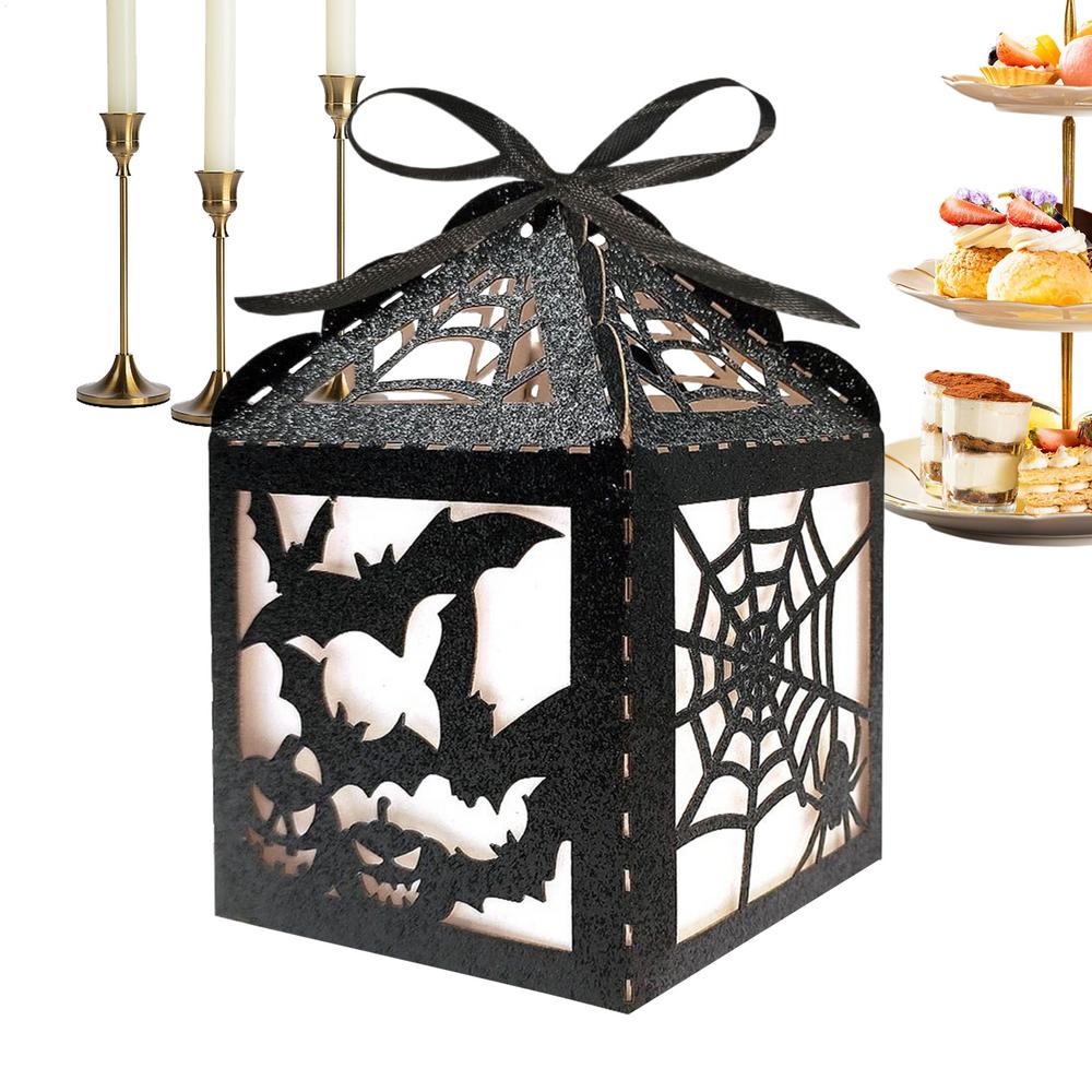 Halloween Boxes Paper Bat Containers Halloween Chocolate Box Party Decor For Snacks Gummy Bread Table Shelf Kitchen Mantel Bar