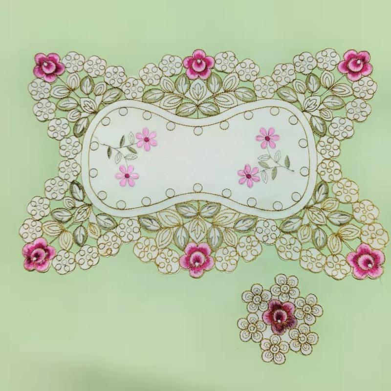 Modern Lace Embroidery Table Place Mat Cloth Placemat Cup Mug Tea Coffee Coaster Dining Doily Drink Glass Pad Christmas Kitchen