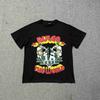 Unisex Übergroßes Baumwoll-Grafik-T-Shirt Lockerer Schnitt Rundhalsausschnitt Kurzarm T-Shirt Herren Damen Freizeit