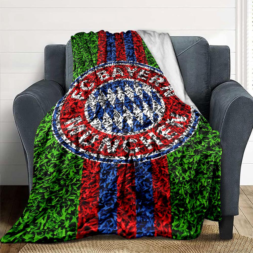 FC Bayern München Wappen Kunst Decken Flanell Bedruckt Atmungsaktiv Warm Überwurf für Zuhause Büro Bettwäsche 0708a125