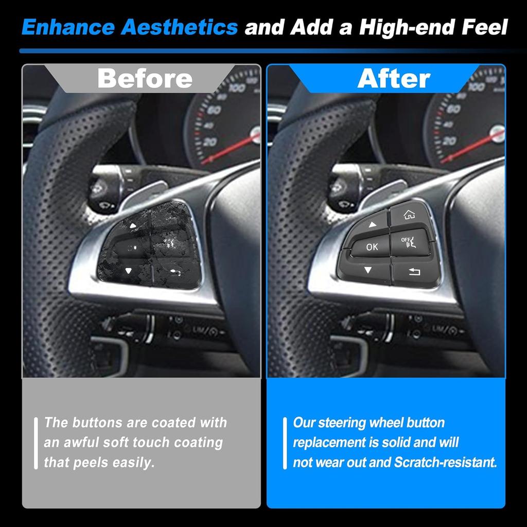 Steering Wheel Buttons for Mercedes-Benz C250 C300 C350 C-Class (W205) 2016-2018 for Mercedes-Benz GLC Class Steering Wheel Button Cover Replaces