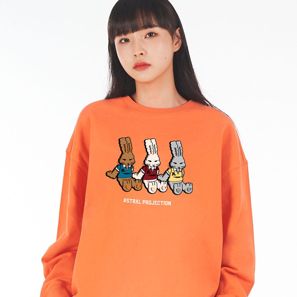 Astral Projection Oversized Drop Shoulder Triple Jy Rabbit Sweatshirt_Coral Large