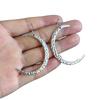 Bohemia Sliver Color Hammering Pattern Metal Large Crescent Moon Pendant Dangle Earrings for Women Retro Simple Jewelry Gifts