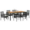 Garden Dining Set 7 pcs Black Poly Rattan