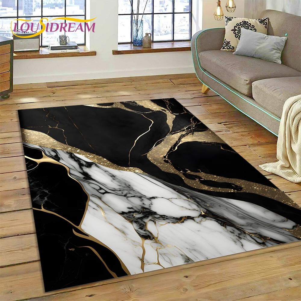 3D Luxurious Green Gold  Colour Marble Dream Rug Carpet for Living Room Bedroom Home Decor,Non-slip Decoration for Sofa Doormat