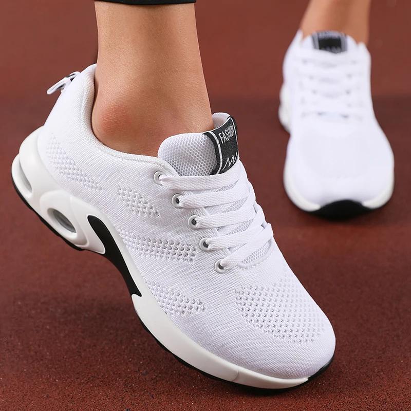 

Women s Casual Mesh Shoes Thick Soled Height Increasing Shoes Running Fitness Walking Plus Size 36-42 Women s Vulcanized Shoes 36 белый