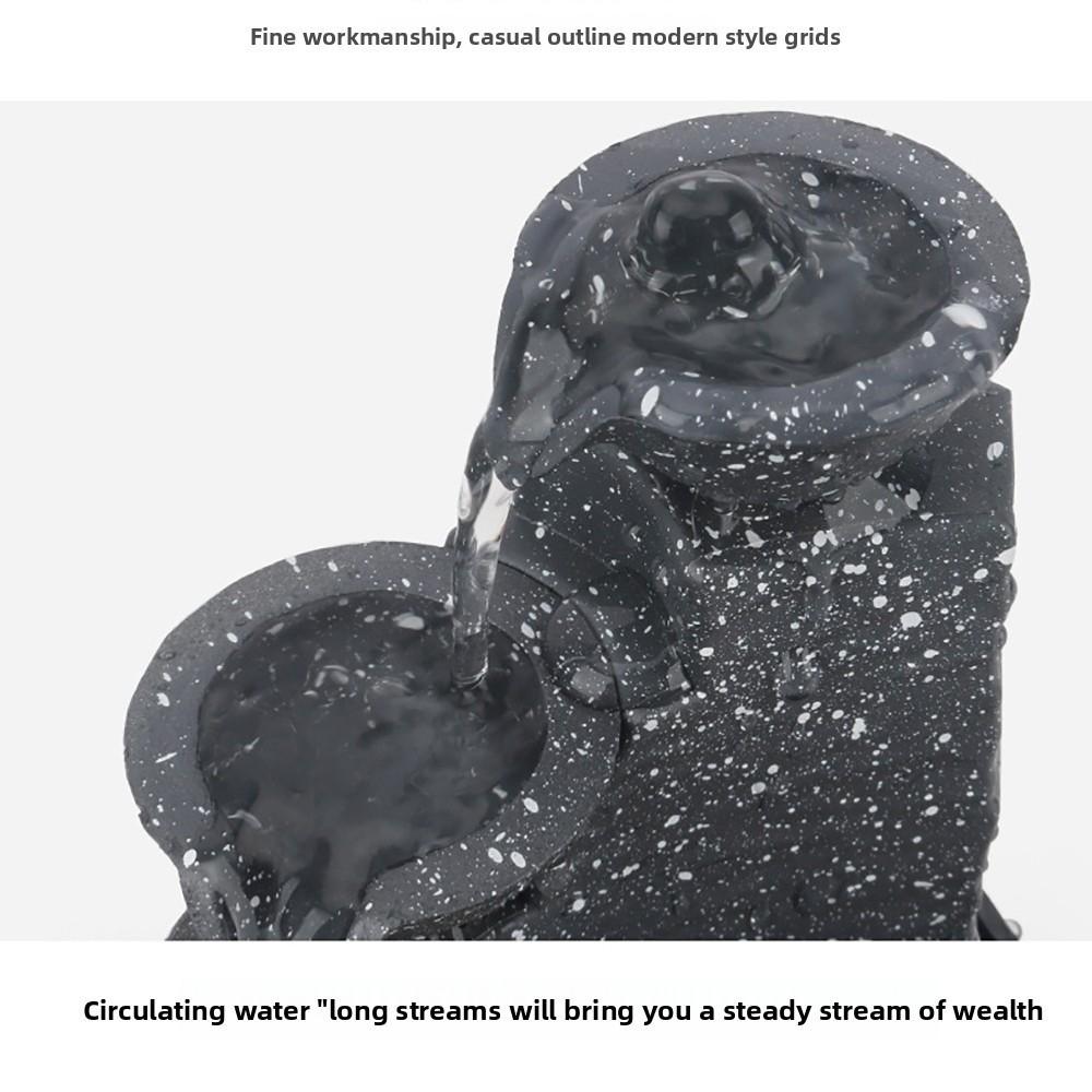Battery/Plugged in Water Fountain Circulating Water Flow Waterfall Decoration  Office Ornaments