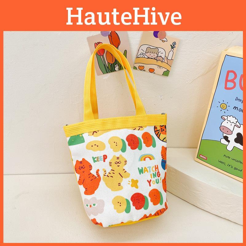 Bag Canvas Childrens With Cartoon Tiger Pattern And Single Shoulder Strap For School