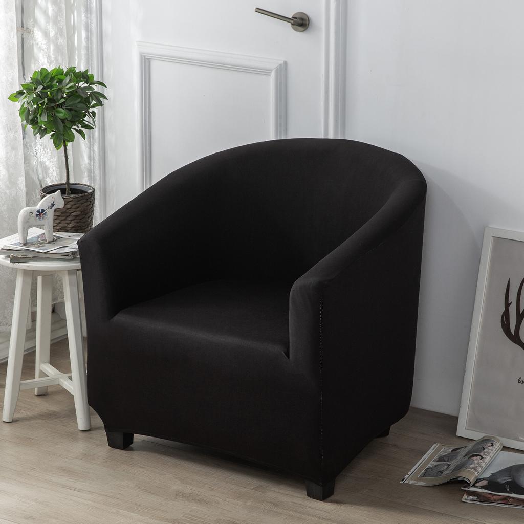 Solid Color Thickened Silver Fox Velvet Sofa Cover Milk Silk Semi-circular Arc Sofa Chair Cover Internet Cafe Single Sofa Cover