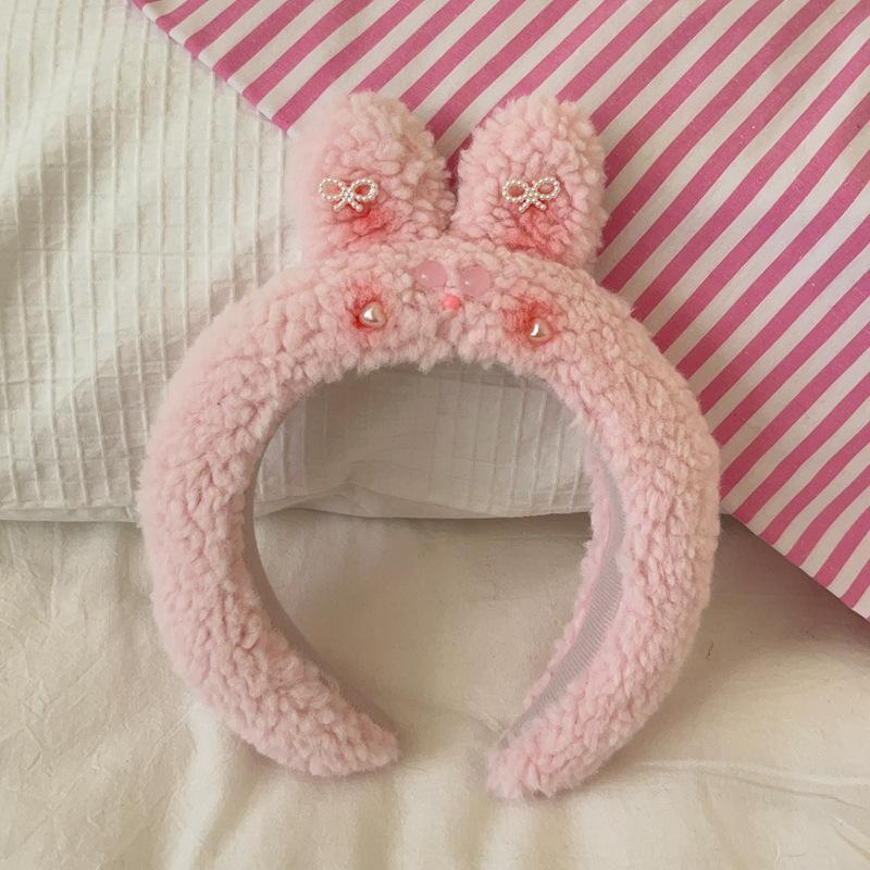 

Животное Маленький Медведь Плюшевая Повязка на Голову Розовая Свинья Шапка на День Рождения Мультяшный Обруч для Волос Аксессуары для Волос Повязка для Мытья Лица