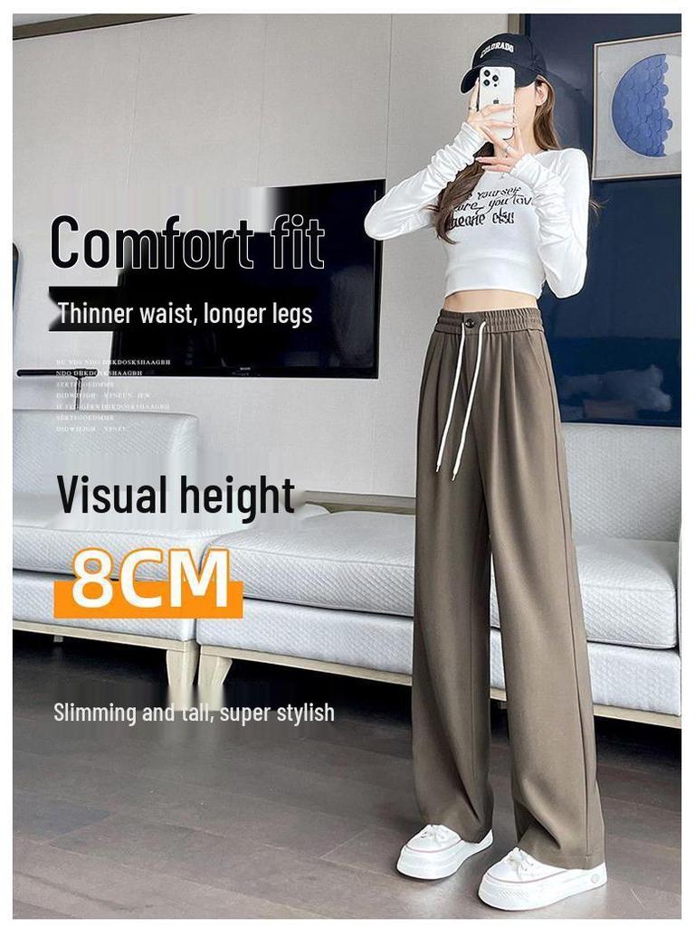 Ice-Feeling High-Waisted Slimming Wide-Leg Pants - Sun Protection, Spring/Summer 2026