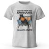 Unisexs I Am Not Anti Social Printed Tshirt Cotton Oversized Funny Cat Graphic Tees For Unisex Unisex Summer Tops