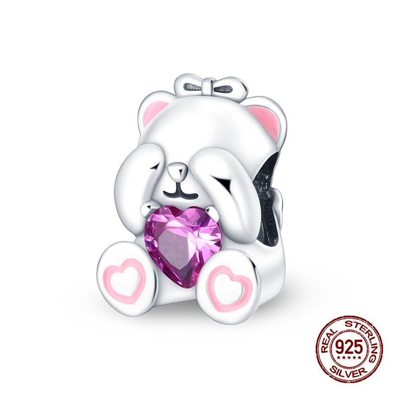 100 % 925 Sterling Silber Teetasse Musik Katze Rosa Katzenpfote Charms Perlen Fit 925 Original Armband Fein DIY Niedlich Schmuck Geschenk