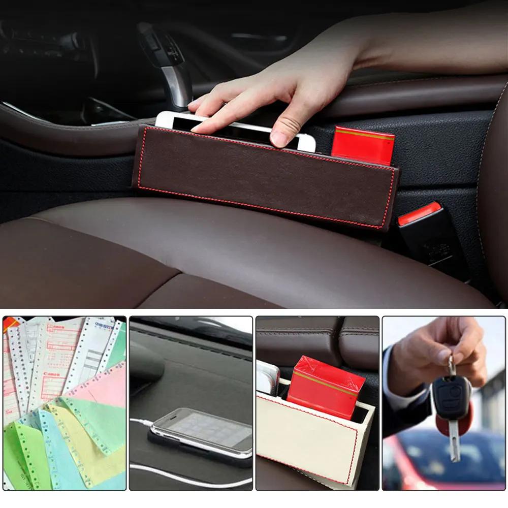 Universal Car Seat Crevice Storage Box Multi-Purpose Car Gap Filler Organizers Carrying Pocket Middle Side Content Phone Holder