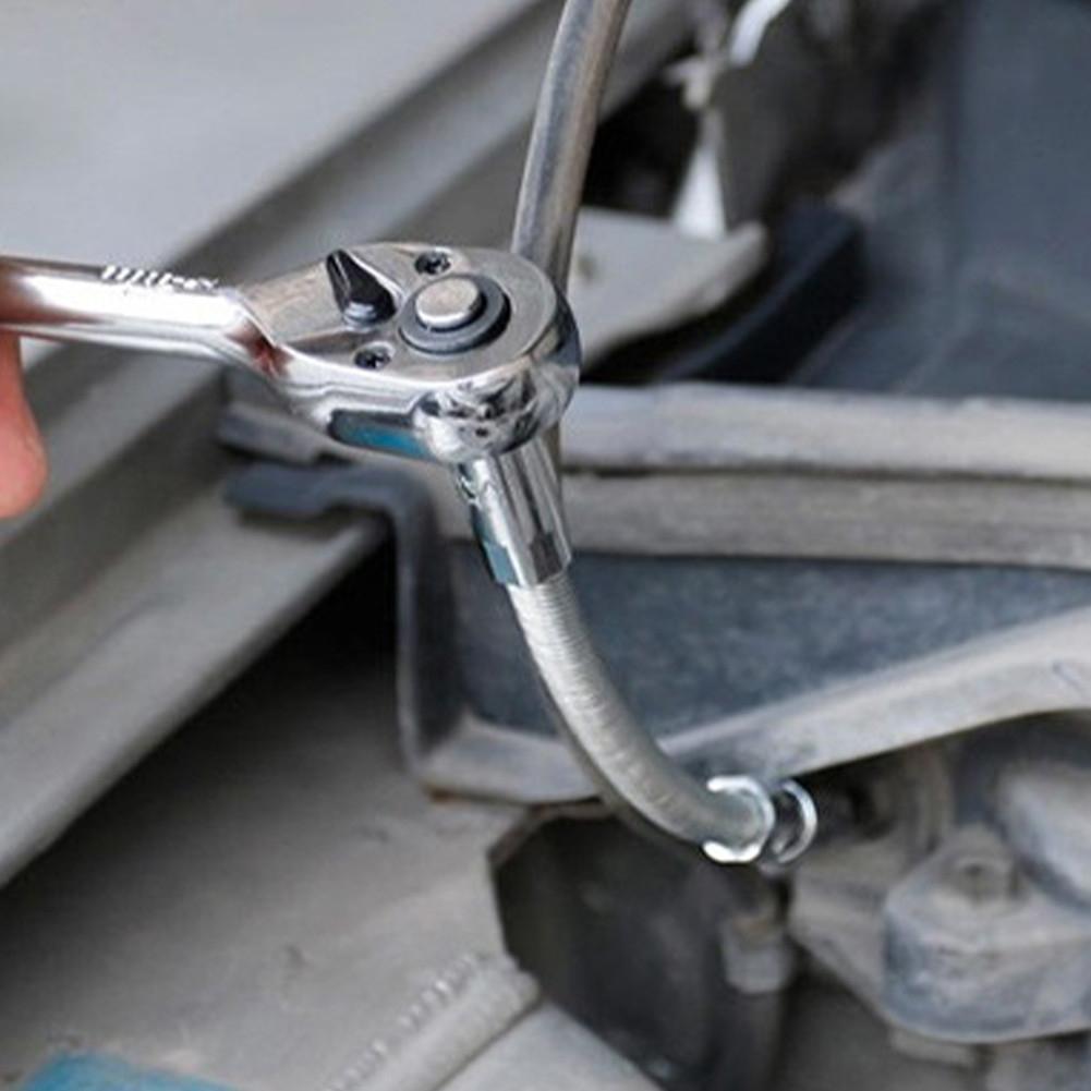 Flexible Stecknussverlängerung 1 Stück 45# Stahl 90-Grad Biegung Kombinationsschlüssel