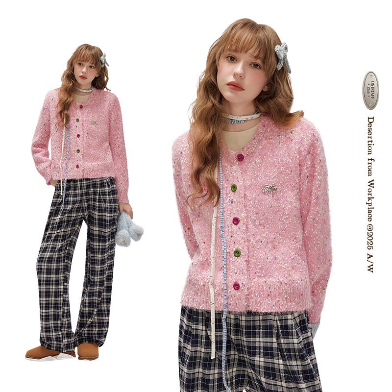 UNIFREE Small Fragrant Style Colorful Dot Knit Sweater