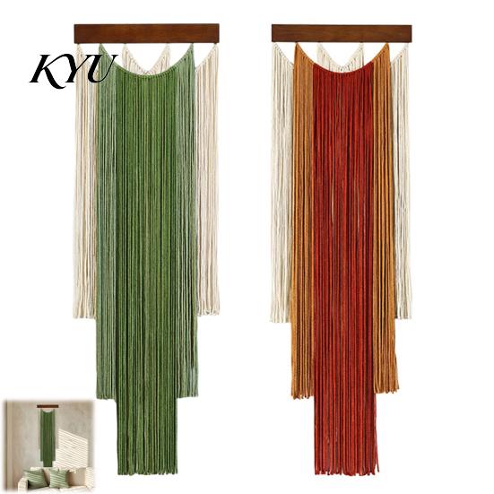 Handmade Cotton Wall Decor Boho Hanging Decor, Hand Woven Tassel Tapestry, Gradient Tapestry for Bedroom Color Fringe Living Room Cafe Decoration