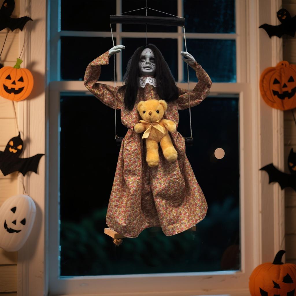 Halloween FemaleGhost Puppet Venue Decoration Props, Terrifying AndScary Pendants, CourtyardSecret Room Atmosphere Decoration Props