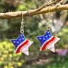 Exquisite Earrings USA Flag for Women Patriotic Red White Blue