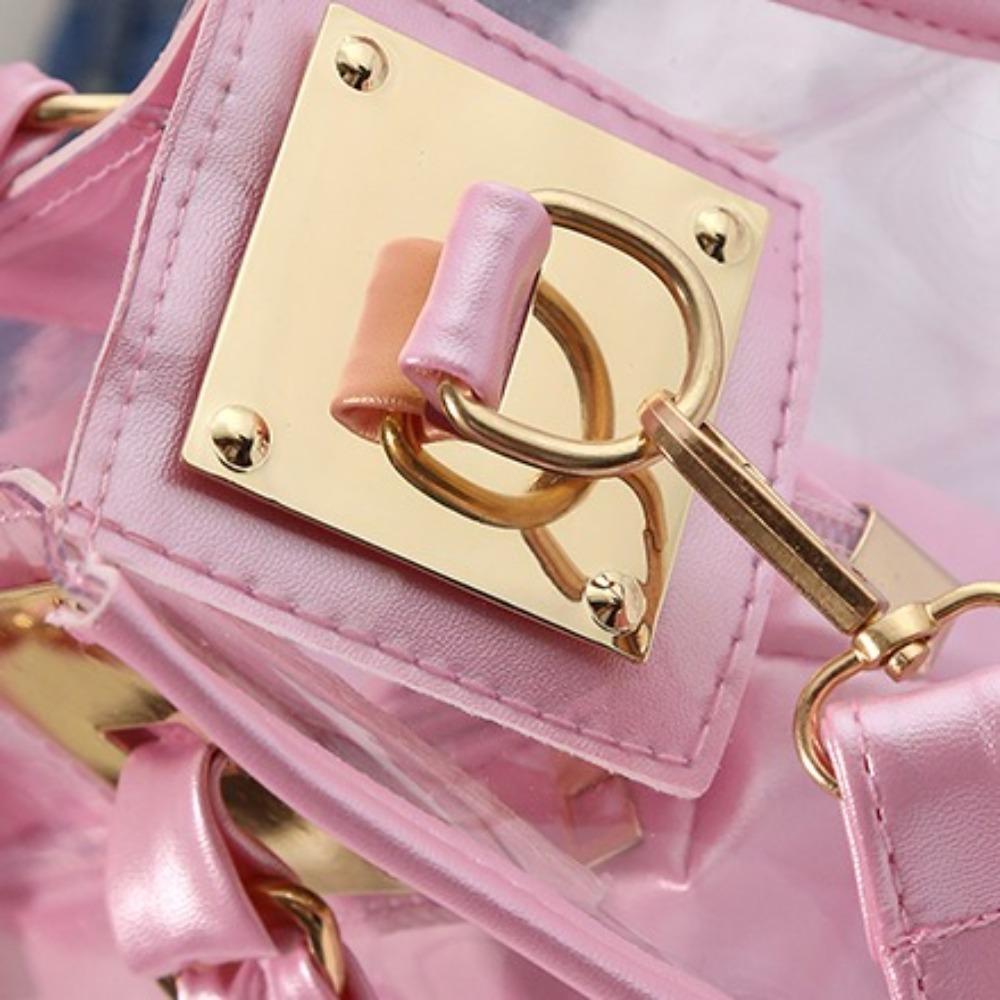 Casual Summer Clear Totes Bags Transparent PVC Women Handbags Clutch Purse Crossbody Shoulder Messenger Bag Travel