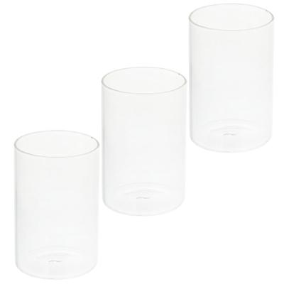 Luxshiny 3-Piece Glass Candle Holder - 6.5cm Clear Cylinder Candle Cups for Pillar Candles, Wedding Centerpieces & Home Decor (Clear)