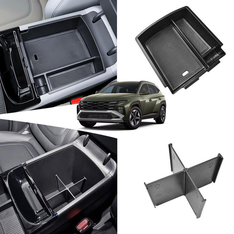 Center Console Organizer Armrest Dividers Tray for 2025 Hyundai Tucson Limited and Tucson Hybrid/Plug-in Hybrid Car Accessories