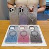 For iPhone 16 Pro Case TPU + Acrylic Glitter Magnetic Phone Cover Compatible with MagSafe