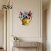 Country Style Entrance Decor Rustic Metal Watering Can Wall Art, Flower Butterfly Welcome Sign, Farmhouse Decorative Flowers for Fence Iron