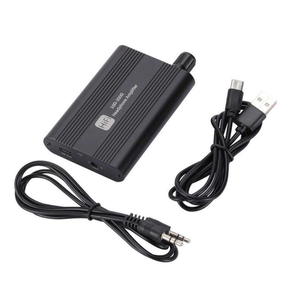 Portable HiFi Headphone Amplifier Amp 3.5mm Headset Amplifier Two-Stage GAIN