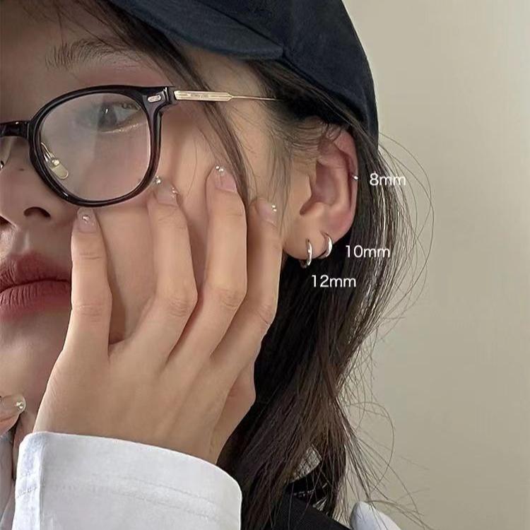 3Pair Stainless Steel Minimalist Huggie Hoop Earrings for Women Gold Color Tiny Round Circle 8/10/12mm Punk Unisex Rock Earring