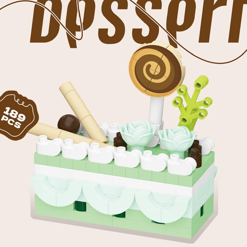 

DIY MOC Cake Waffle Toast Chocolate Shuflei Swiss Roll Ice Cream Crispy Tarts Building Blocks Model Bricks Kids Sets Kits Toys