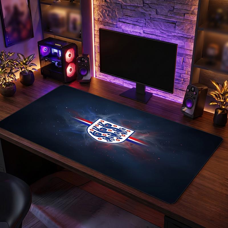 England Football Crest Mouse Pad, Extended Non Slip Rubber Desk Mat for Gaming Office Laptop Fan Gift