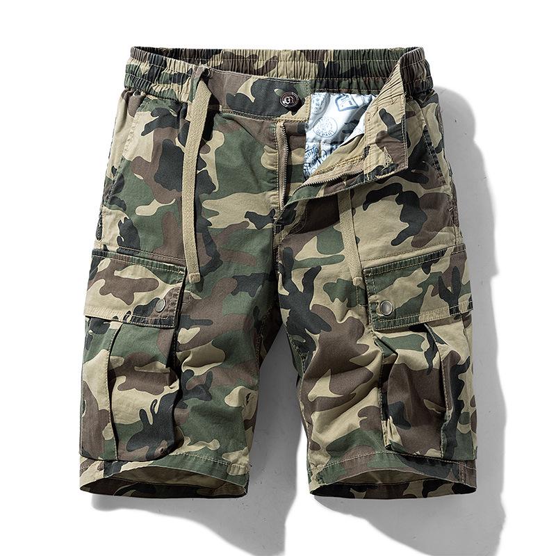 Men's Summer Camouflage Multi-Pocket Retro Workwear Shorts A079