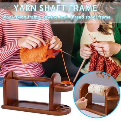 Wooden Yarn Holder for Knitting And Crocheting Wool Creel Frame Yarn Rack Stand with Slots Smoth
