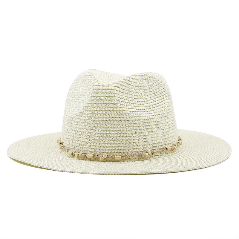 New chain jazz straw hat spring and summer men's and women's outdoor beach sun protection hat