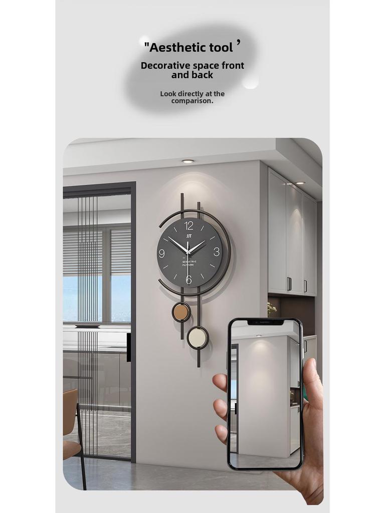 Modern Silent Wall Clock for Living Room or Restaurant Decoration