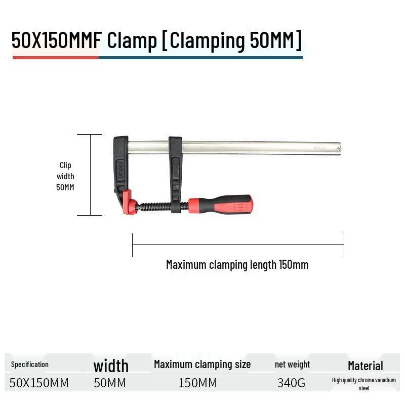 Deutsche Heavy-Duty Federstahl F-Klemme für Holzbearbeitung und Steinspleißarbeiten