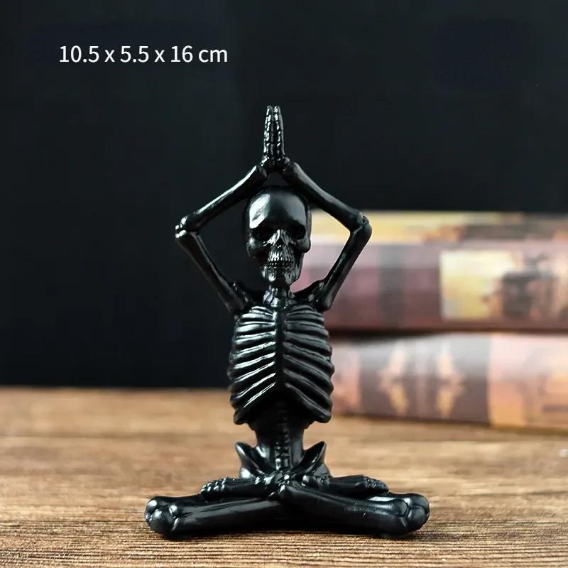 Schädel Figuren Schädel Gothic Zimmerdeko Schreckliche Geist Harz Skelett Skulpturen für Innen Hausdekorationen