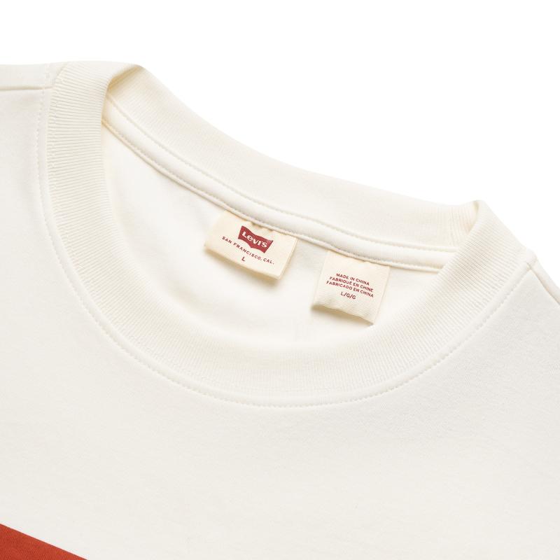 Levis Comfortable Loose Fit Crew Neck Short Sleeve T-Shirt Men Tops Khaki 001AM-0003