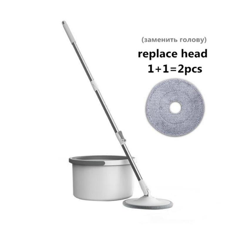 Serpillère plate et seau rotatif pour sol rotatif, séparation de décontamination, chiffon en microfibre, lavage à l'eau, auto-essorage, outils de nettoyage à sec pour la maison
