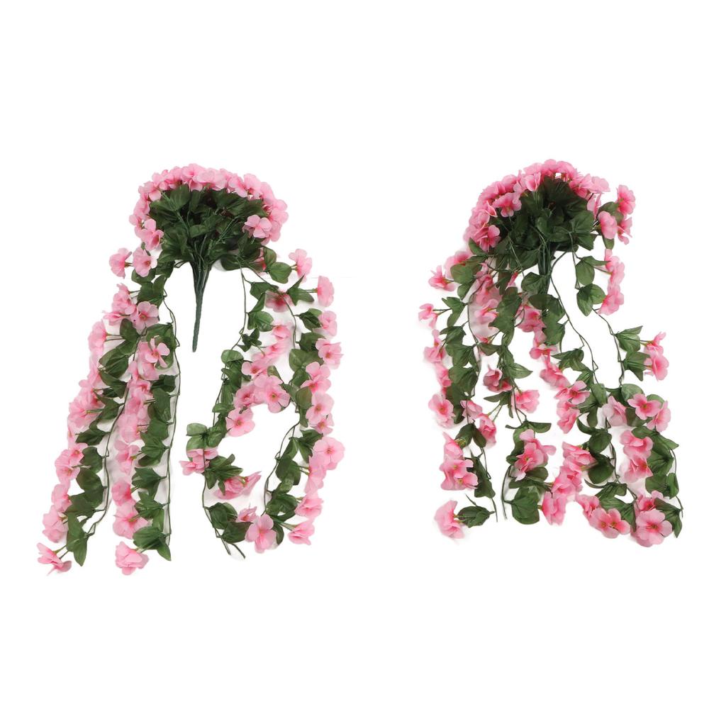 2PCS Artificial Violet Hanging Flowers Simulation Plastic Fake Plants for Decoration Garden Patio