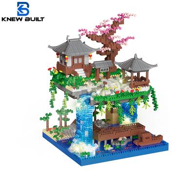Taohuatan Lake Themed Micro Brick Set with LED Lighting: Creative Adult Toy Classic Chinese Landscape Unique Nighttime Display