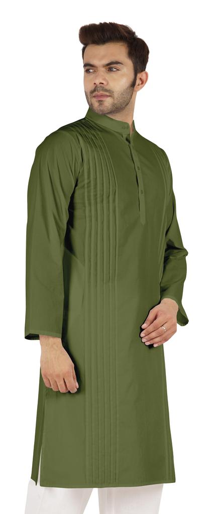 Atasi Cotton Kurta Solid Ethnic- Festive Long Shirt W  Pintuck Traditional Indian Wear For