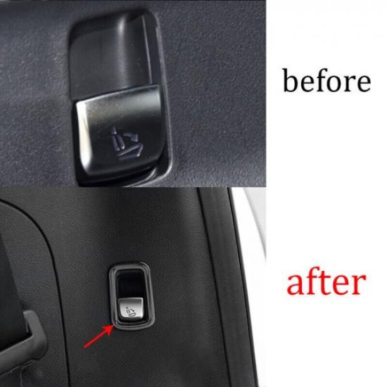 Fit For Mercedes-Benz GLC 2016- Steel Black Rear Seat Button Cover Trim 4PCS