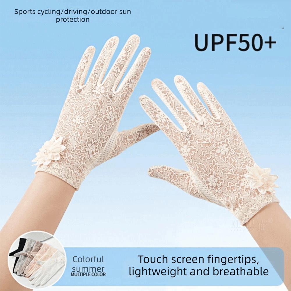 Full-finger Design Women Sun Protection Gloves Lace Summer Sunscreen Gloves Party Wear