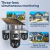 V380 4G Solar Camera with Three-Lens, Three-Axis Gimbal for Home Monitoring - Wireless, Low Power Battery.