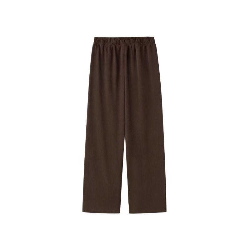 Skechers Solid Color Breathable Mid-Rise Knitted Sports Pants Women Bottoms L126W045-05U5